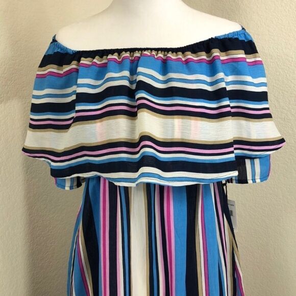 Spirit of Grace Striped Off The Shoulder Dress Size S NWT - Picture 3 of 7